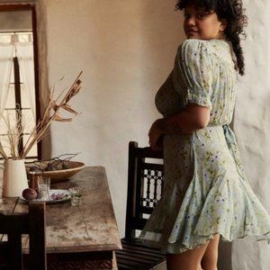 SOLD NWT Doen Mira Green Strawberry Dres, Size S, Pristine, 100% silk